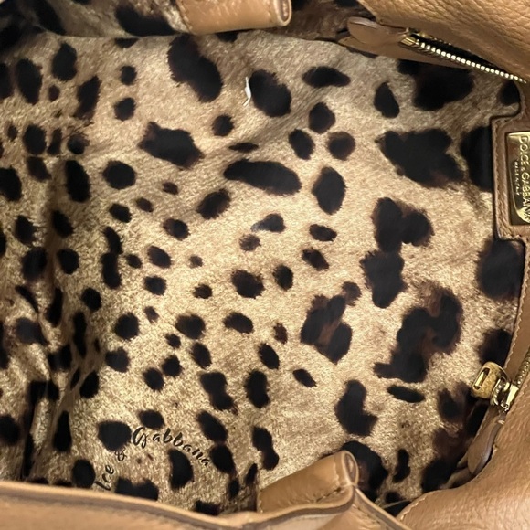 Dolce & Gabbana Miss Sicily Camel Brown Deerskin Leather Purse - Picture 9 of 15